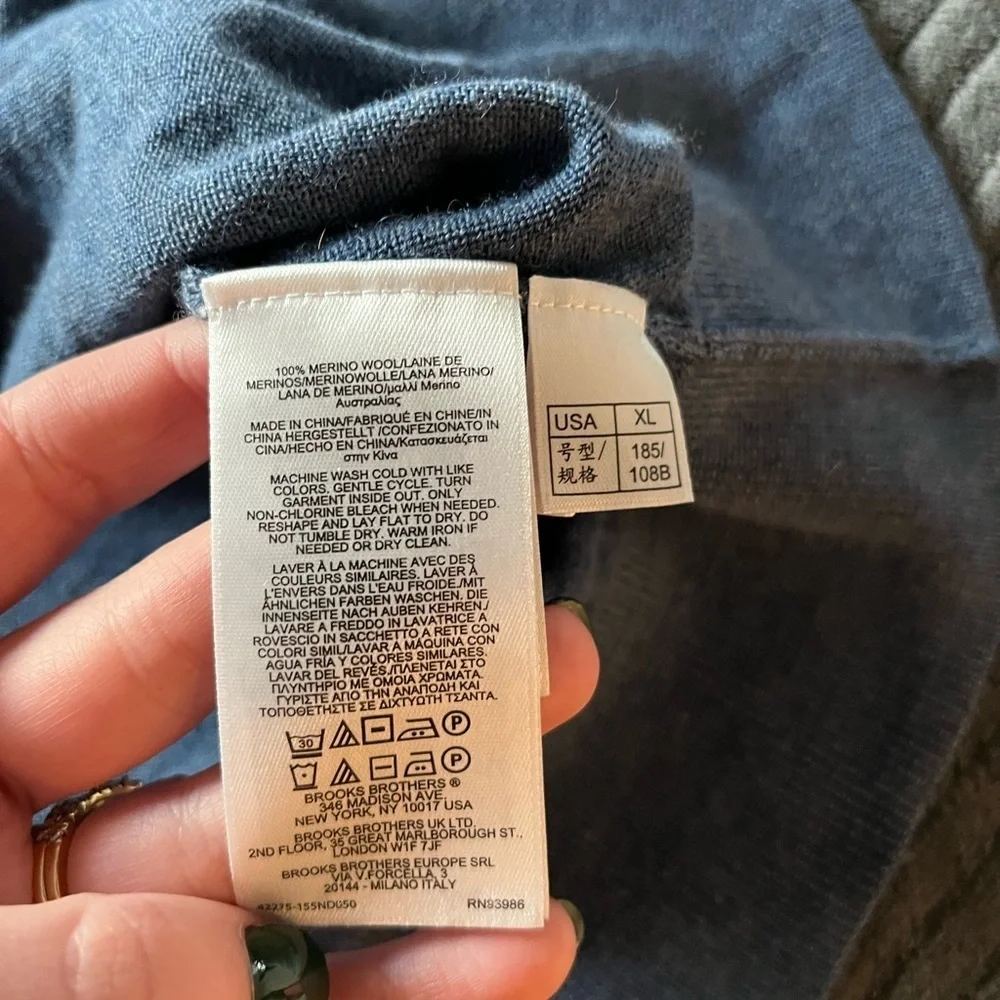 Brooks Brothers Charcoal V-Neck Sweater